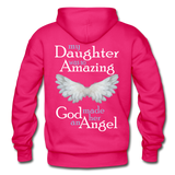 Daughter Amazing Angel Gildan Heavy Blend Adult Hoodie - fuchsia