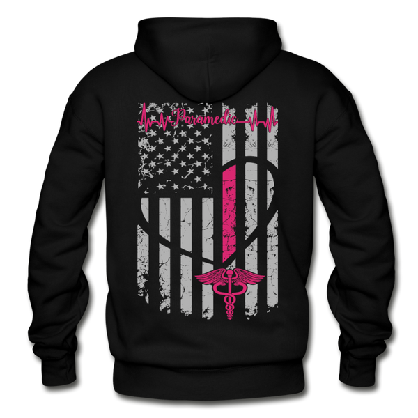 Paramedic Flag Gildan Heavy Blend Adult Hoodie (CK1242) - black