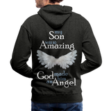 Son Amazing Angel Men’s Premium Hoodie (CK1400) - charcoal gray
