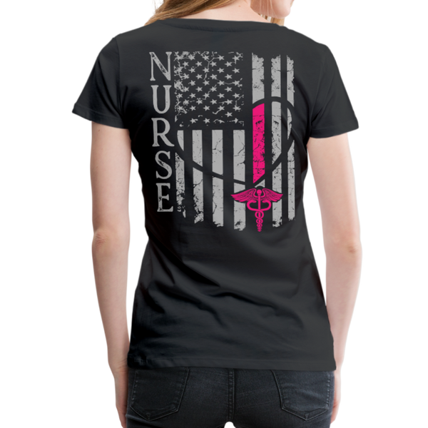 Nurse Flag Women’s Premium T-Shirt (CK1312) - black