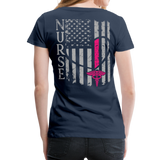 Nurse Flag Women’s Premium T-Shirt (CK1312) - navy