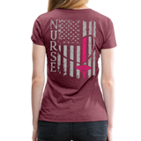 Nurse Flag Women’s Premium T-Shirt (CK1312) - heather burgundy