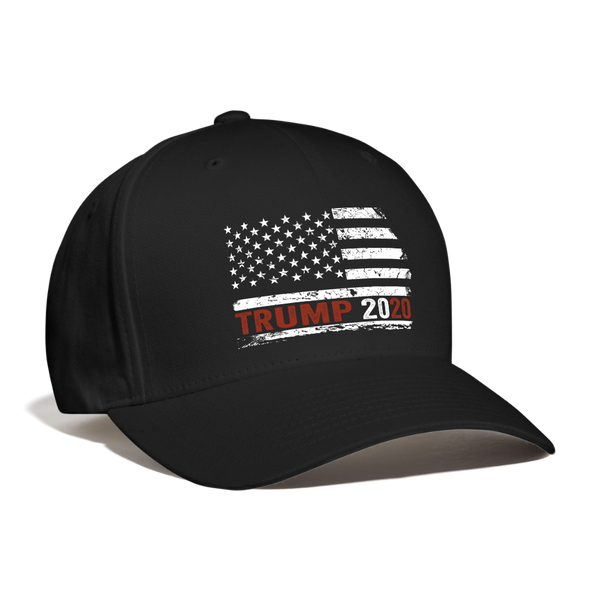 Trump 2020 American Flag Baseball Cap - black