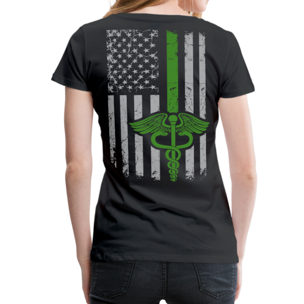 Nurse Flag Green Women’s Premium T-Shirt (CK1597) - black