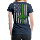 Nurse Flag Green Women’s Premium T-Shirt (CK1597) - navy