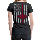 Nurse Flag Burgundy Women’s Premium T-Shirt (CK1595) - black