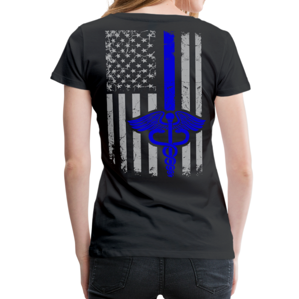 Nurse Flag Blue Women’s Premium T-Shirt (CK1596) - black