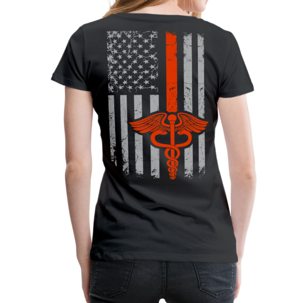 Nurse Flag Orange Women’s Premium T-Shirt (CK1598) - black
