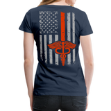 Nurse Flag Orange Women’s Premium T-Shirt (CK1598) - navy