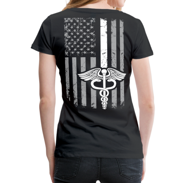 Nurse Flag White Women’s Premium T-Shirt (CK1600) - black