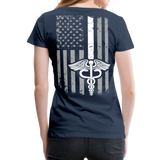 Nurse Flag White Women’s Premium T-Shirt (CK1600) - navy