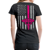 Nurse Flag Pink Women’s Premium T-Shirt (CK1599) - black