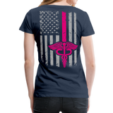 Nurse Flag Pink Women’s Premium T-Shirt (CK1599) - navy