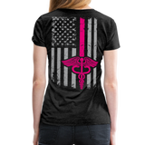 Nurse Flag Pink Women’s Premium T-Shirt (CK1599) - charcoal gray