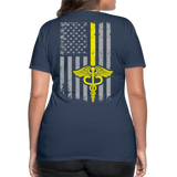 Nurse Flag Yellow Women’s Premium T-Shirt (CK1601) - navy