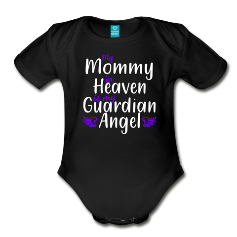 My Mommy 2 Organic Short Sleeve Baby Bodysuit - black
