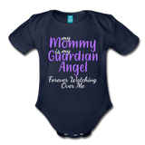My Mommy 1 Organic Short Sleeve Baby Bodysuit - dark navy