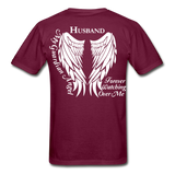 Husband Guardian Angel Gildan Ultra Cotton Adult T-Shirt - burgundy