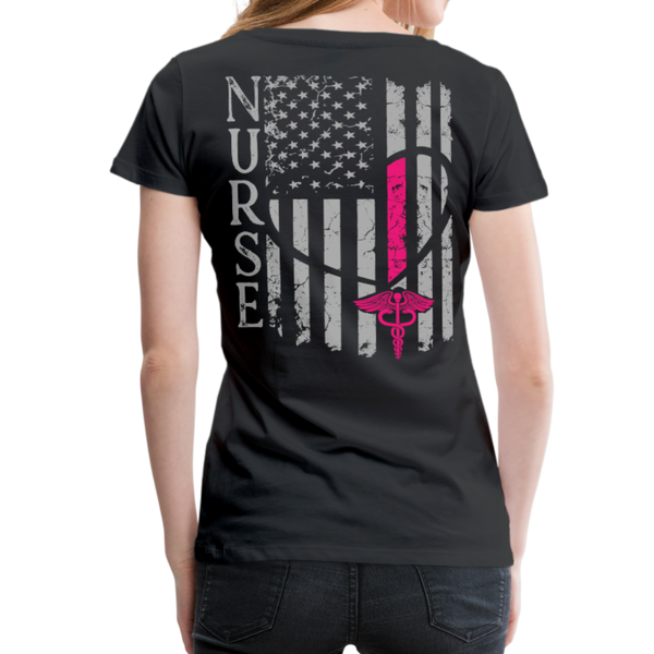 Nurse Flag Women’s Premium T-Shirt (CK1213) - black