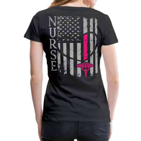 Nurse Flag Women’s Premium T-Shirt (CK1213) - black