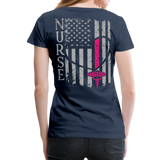 Nurse Flag Women’s Premium T-Shirt (CK1213) - navy