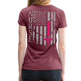 Nurse Flag Women’s Premium T-Shirt (CK1213) - heather burgundy