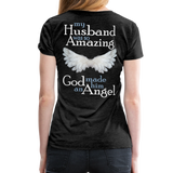Husband Amazing Angel Women’s Premium T-Shirt (CK1487) - charcoal gray