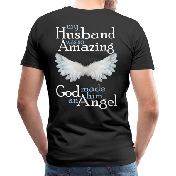 Husband Amazing Angel Men's Premium T-Shirt (CK1487) - black