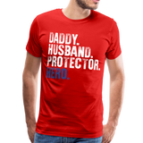 Daddy Husband Protector Hero Blue Men's Premium T-Shirt (CK1493) - red