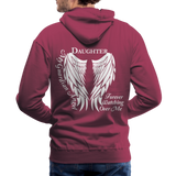 Daughter Guardian Angel Men’s Premium Hoodie - burgundy