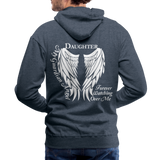 Daughter Guardian Angel Men’s Premium Hoodie - heather denim