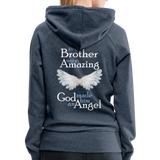 Brother Amazing Angel Women’s Premium Hoodie (CK1619) - heather denim