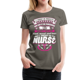 Nurse Earned Women’s Premium T-Shirt (CK1634) - asphalt gray