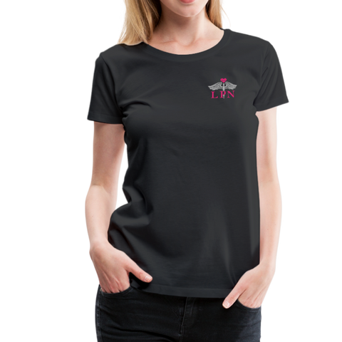 LPN Nurse Flag Heartbeat Women’s Premium T-Shirt - black