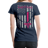LPN Nurse Flag Heartbeat Women’s Premium T-Shirt - navy
