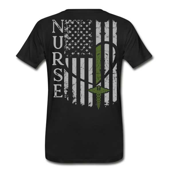 Nurse Flag Green Men's Premium T-Shirt - black