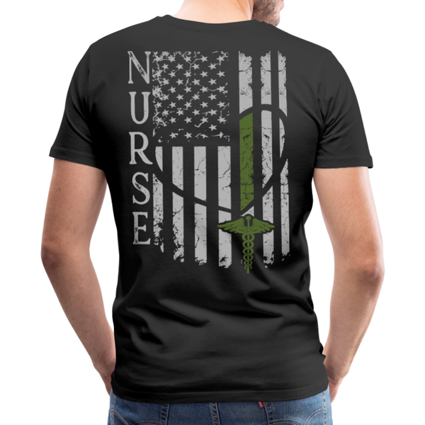 Nurse Flag Green Men's Premium T-Shirt - black