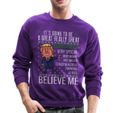 Trump Really Great Christmas Sweather Crewneck Sweatshirt (CK1641) - purple