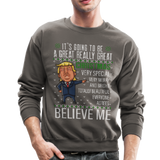 Trump Really Great Christmas Sweather Crewneck Sweatshirt (CK1641) - asphalt gray