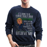 Trump Really Great Christmas Sweather Crewneck Sweatshirt (CK1641) - navy