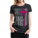 Nurse Flag Women’s Premium T-Shirt (CK1642) - black