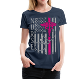 Nurse Flag Women’s Premium T-Shirt (CK1642) - navy