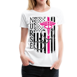 Nurse Flag Women’s Premium T-Shirt (CK1643W) - white