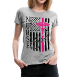 Nurse Flag Women’s Premium T-Shirt (CK1643W) - heather gray