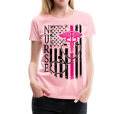 Nurse Flag Women’s Premium T-Shirt (CK1643W) - pink