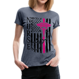 Nurse Flag Women’s Premium T-Shirt (CK1643W) - heather blue