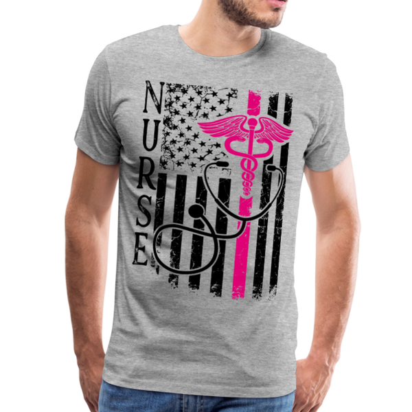 Nurse Flag Men's Premium T-Shirt (CK1643U) - heather gray