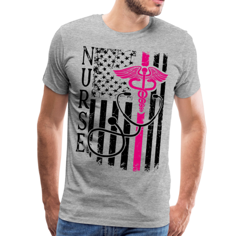 Nurse Flag Men's Premium T-Shirt (CK1643U) - heather gray
