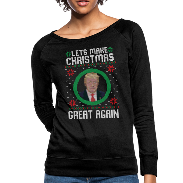 Trump make Christmas Great Again Women’s Crewneck Sweatshirt (CK1649) - black