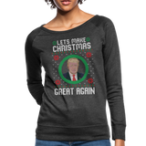 Trump make Christmas Great Again Women’s Crewneck Sweatshirt (CK1649) - heather black